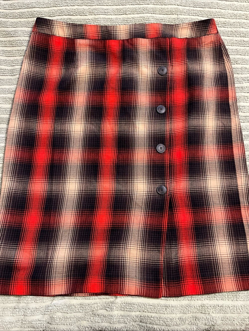 Cato Red and brown Plaid Pencil Skirt midi